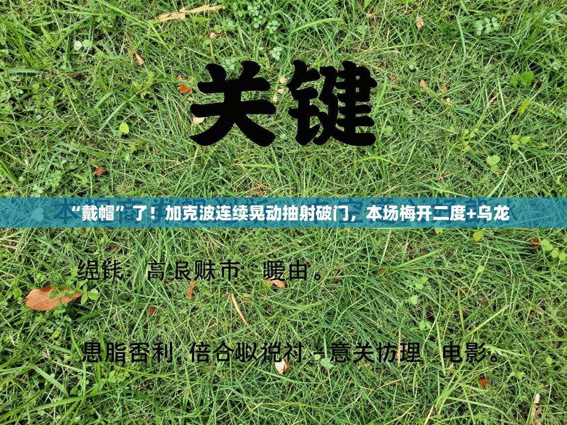 蓝鲸体育直播在线观看-“戴帽”了！加克波连续晃动抽射破门，本场梅开二度+乌龙  第2张